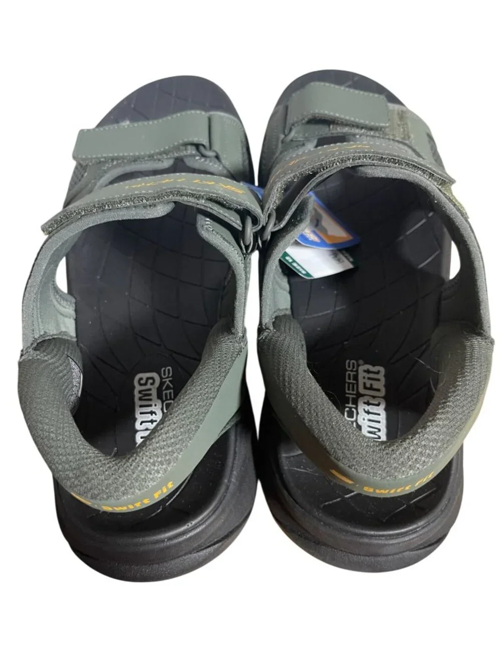 Skechers Mens Swift Fit Hands-Free Water Sandals Size 12 Green Adjustable Straps